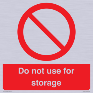 Do not use for storage